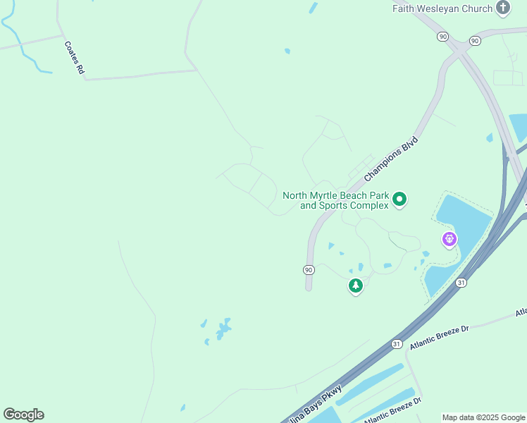 map of restaurants, bars, coffee shops, grocery stores, and more near 3801 Park Pointe Avenue in Little River