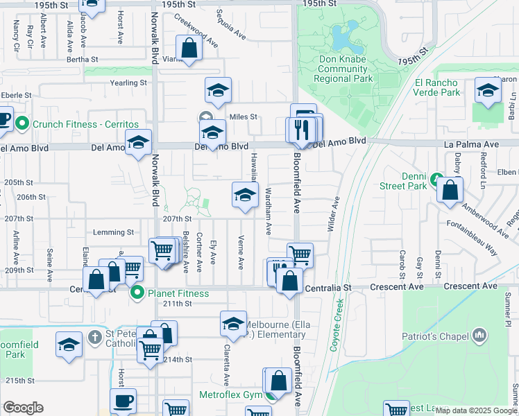 map of restaurants, bars, coffee shops, grocery stores, and more near 12503 Stillman Street in Lakewood