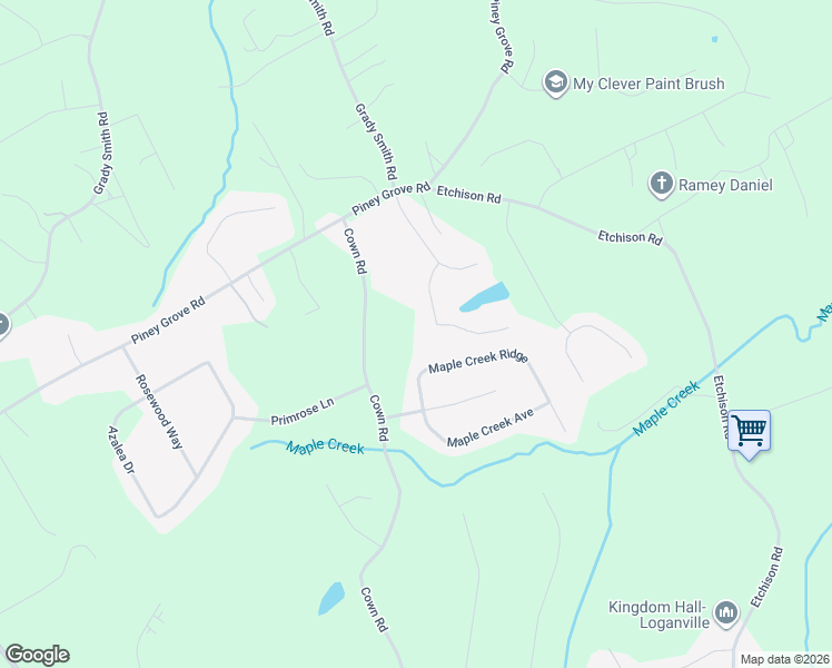 map of restaurants, bars, coffee shops, grocery stores, and more near 911 Parkplace in Loganville