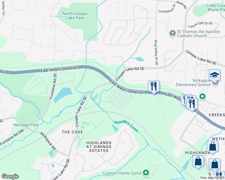 map of restaurants, bars, coffee shops, grocery stores, and more near 4223 Hardy Avenue in Smyrna