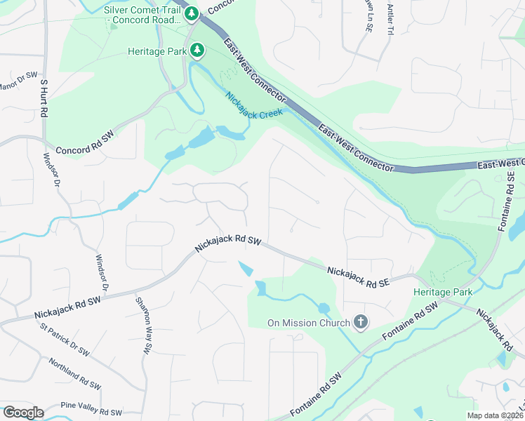 map of restaurants, bars, coffee shops, grocery stores, and more near 4544 Queen Anne Court Southeast in Mableton