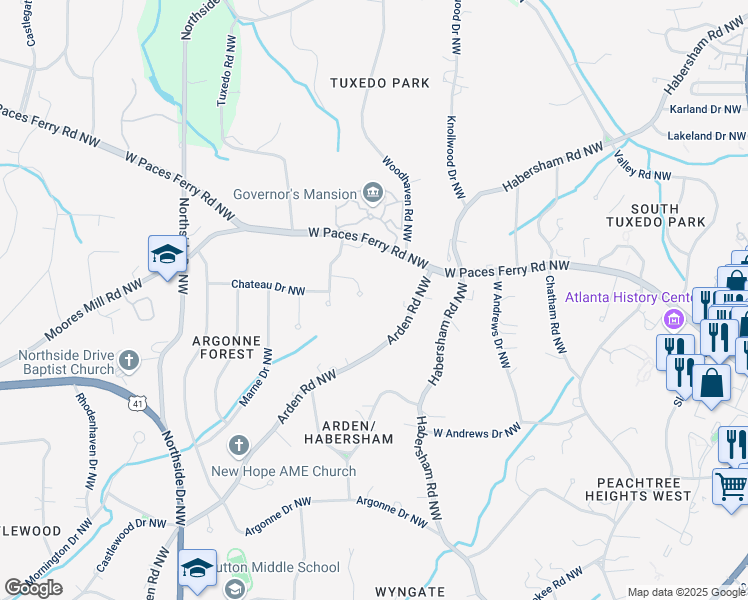 map of restaurants, bars, coffee shops, grocery stores, and more near 359 Glen Arden Place Northwest in Atlanta
