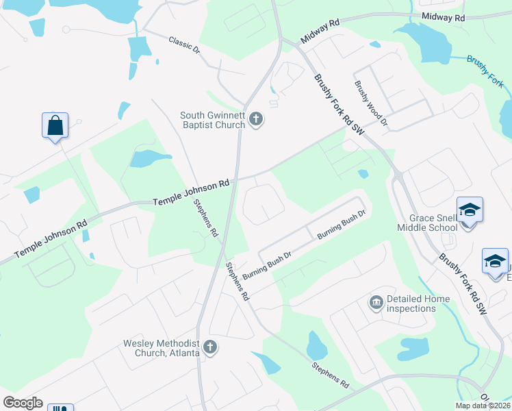 map of restaurants, bars, coffee shops, grocery stores, and more near 3575 Thrush Court in Loganville