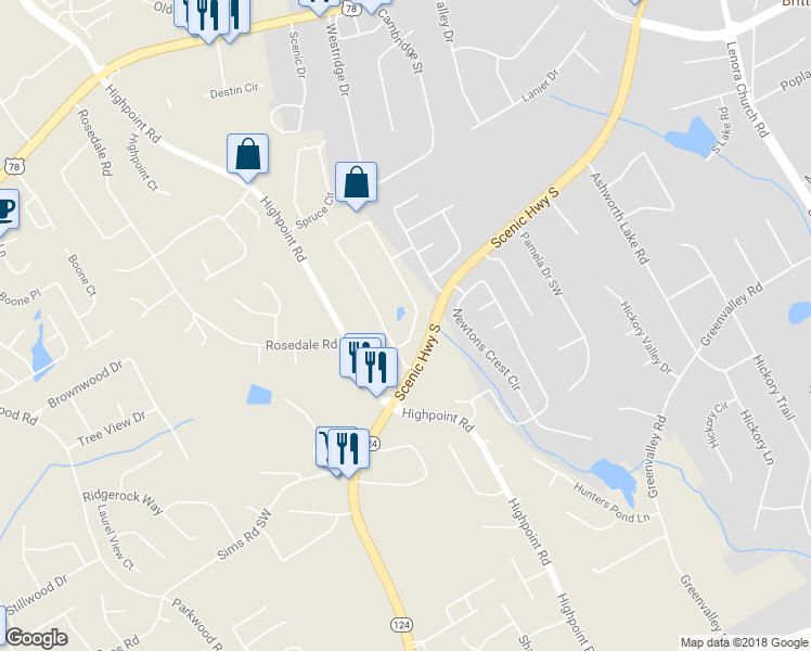 map of restaurants, bars, coffee shops, grocery stores, and more near 2000 Bankston Circle in Snellville