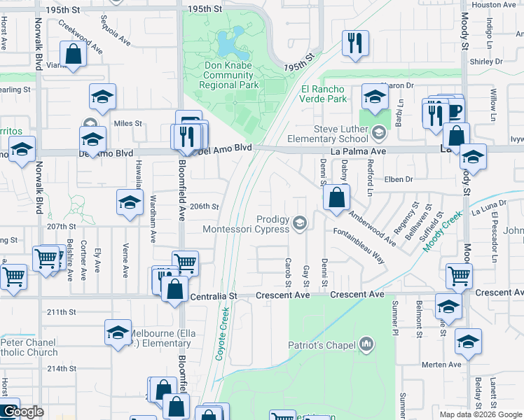 map of restaurants, bars, coffee shops, grocery stores, and more near in Cypress