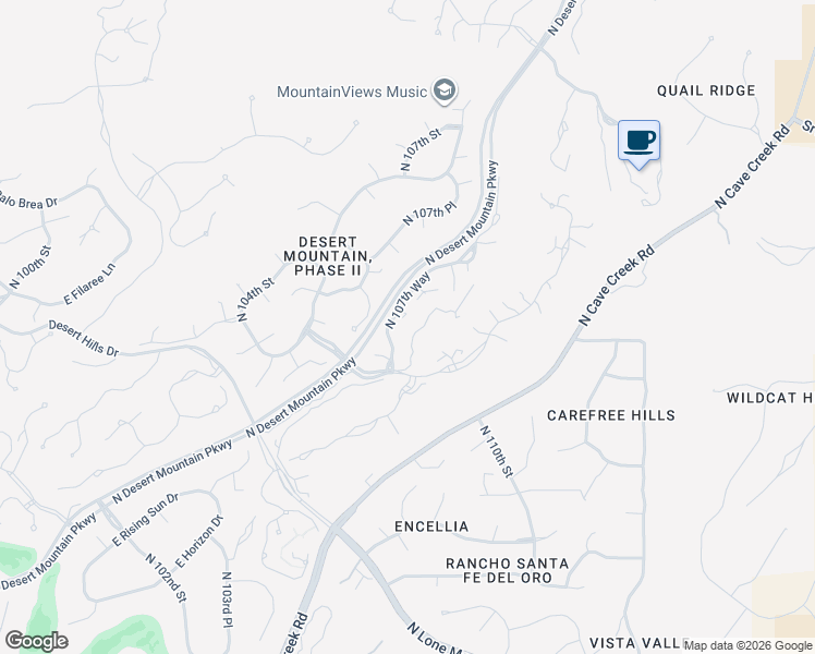 map of restaurants, bars, coffee shops, grocery stores, and more near 39445 North 107th Way in Scottsdale