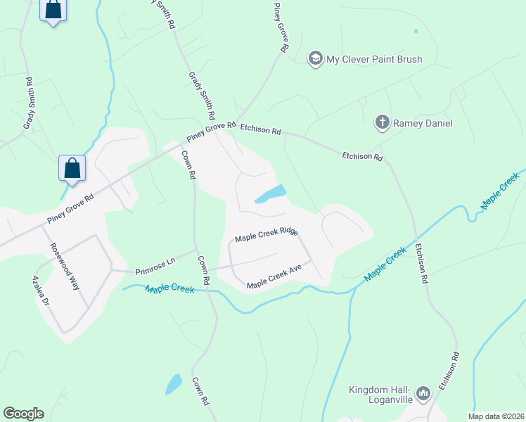 map of restaurants, bars, coffee shops, grocery stores, and more near 918 Parkplace in Loganville