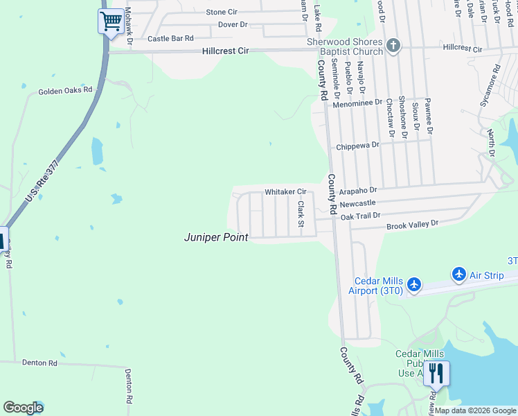 map of restaurants, bars, coffee shops, grocery stores, and more near 69 Meadow Lane in Gordonville