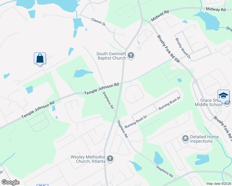 map of restaurants, bars, coffee shops, grocery stores, and more near 3521 Rosebud Road in Loganville