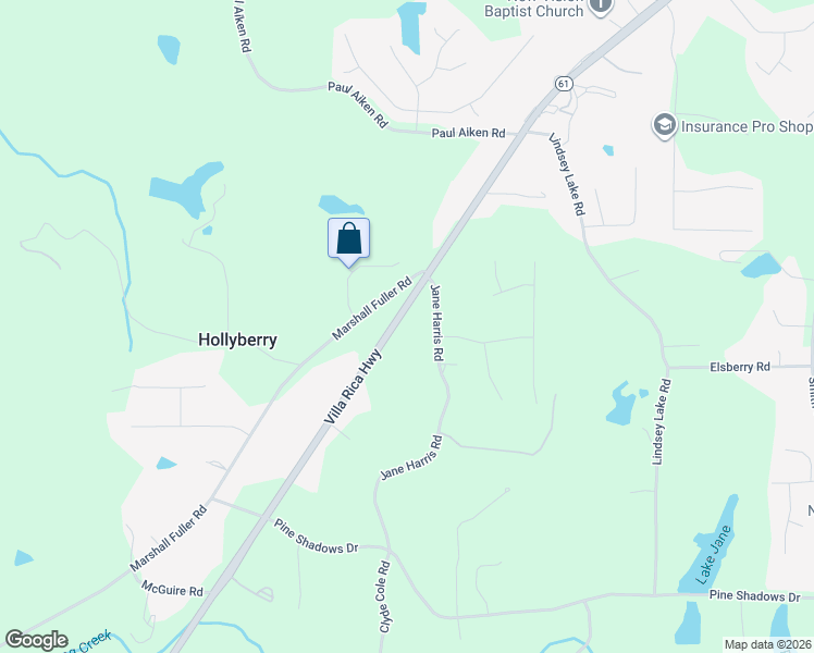 map of restaurants, bars, coffee shops, grocery stores, and more near 5185 Villa Rica Highway in Dallas