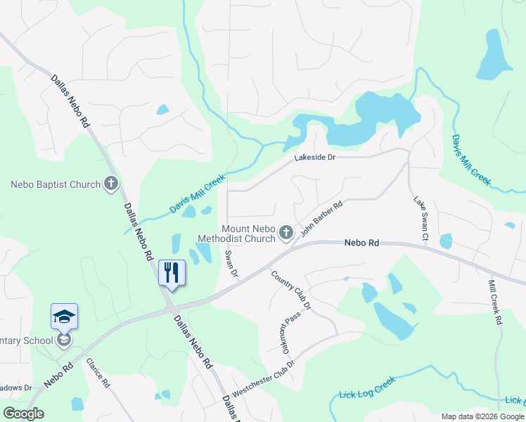 map of restaurants, bars, coffee shops, grocery stores, and more near 103 Davis Court in Hiram