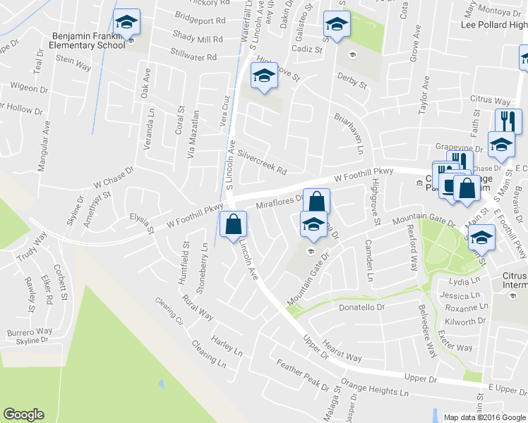map of restaurants, bars, coffee shops, grocery stores, and more near 3147 Mountain Pass Drive in Corona