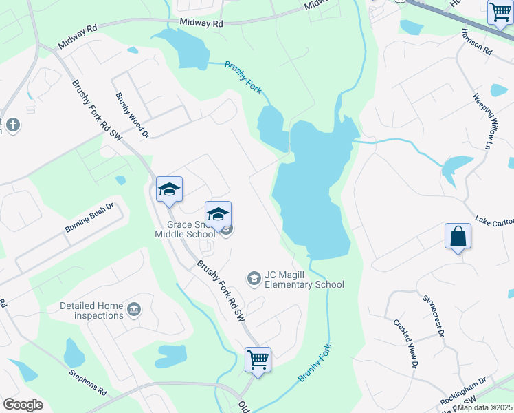 map of restaurants, bars, coffee shops, grocery stores, and more near 3739 Lake Carlton Road in Loganville