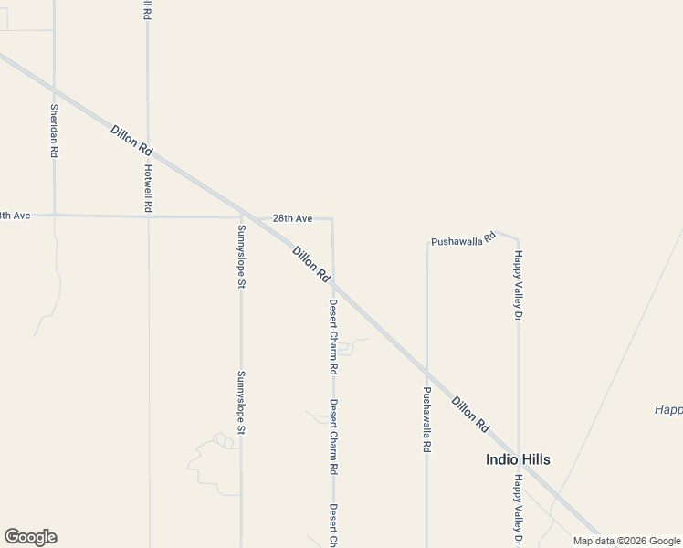 map of restaurants, bars, coffee shops, grocery stores, and more near 28300 Desert Charm Road in Desert Hot Springs