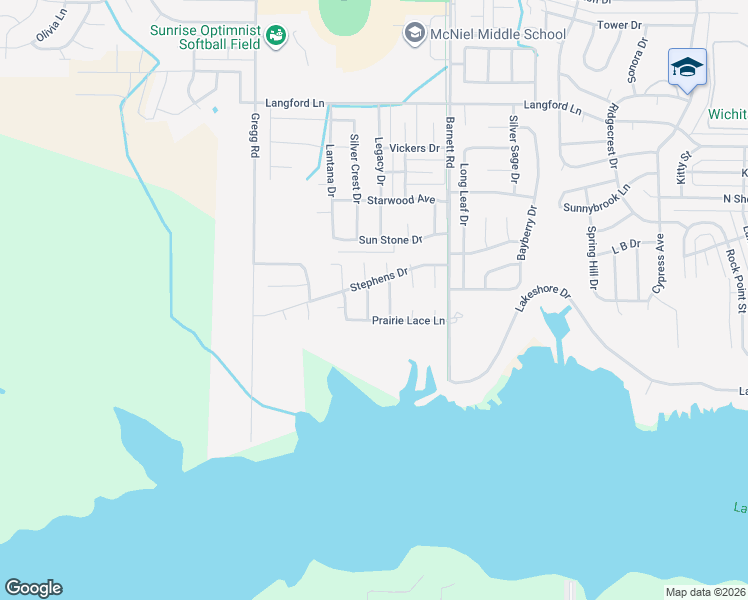 map of restaurants, bars, coffee shops, grocery stores, and more near 5411 Texas Star Lane in Wichita Falls