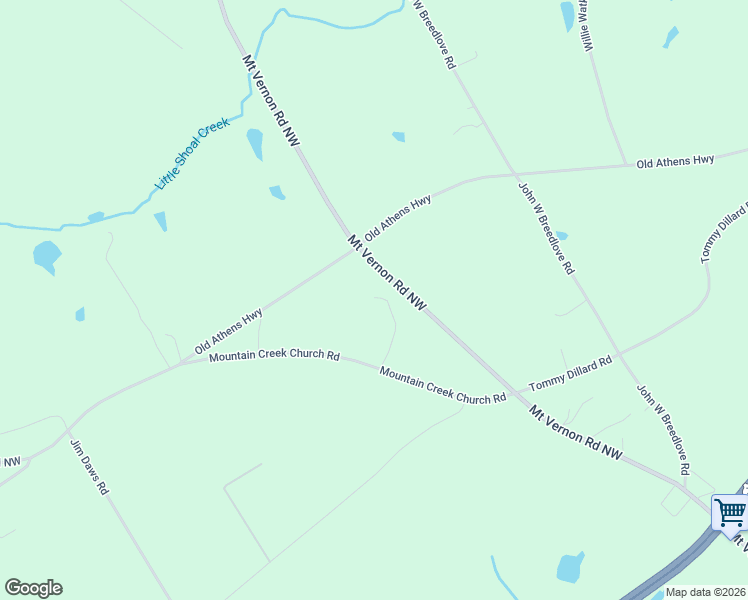 map of restaurants, bars, coffee shops, grocery stores, and more near 2390 Mountain Creek Church Road in Monroe