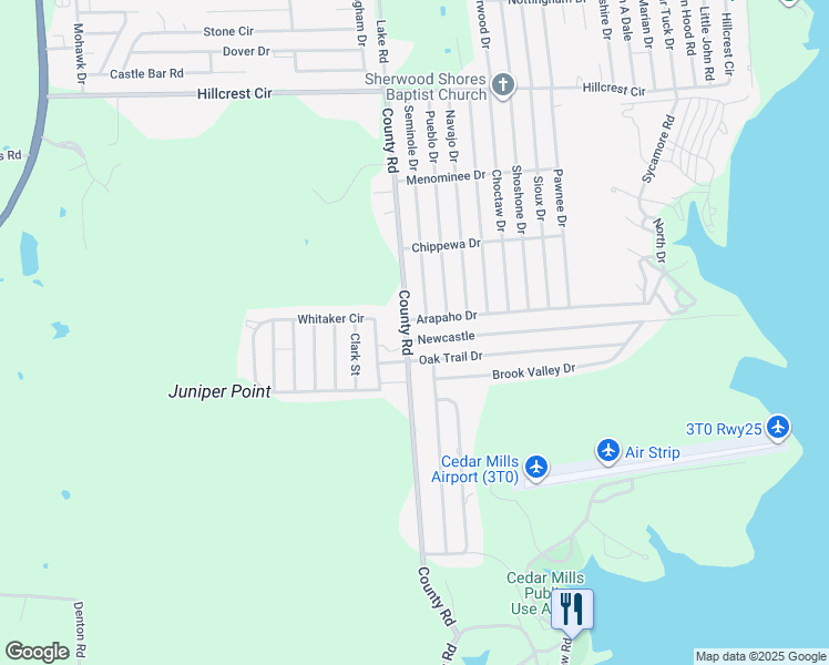 map of restaurants, bars, coffee shops, grocery stores, and more near 97 Oak Trail Drive in Gordonville