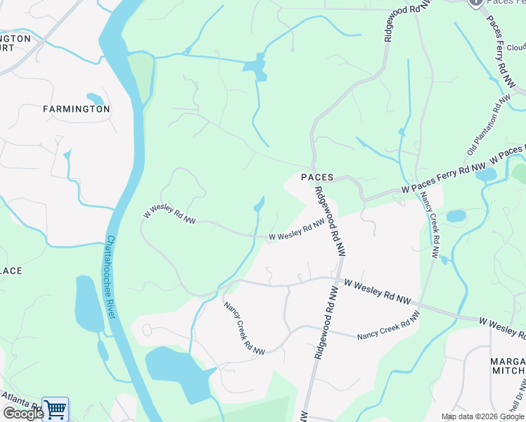 map of restaurants, bars, coffee shops, grocery stores, and more near 2518 West Wesley Road Northwest in Atlanta