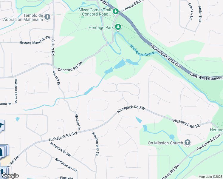 map of restaurants, bars, coffee shops, grocery stores, and more near 4504 Kinvarra Circle in Mableton