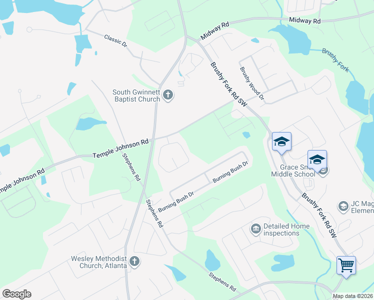map of restaurants, bars, coffee shops, grocery stores, and more near 1415 Shamrock Hill Circle in Loganville