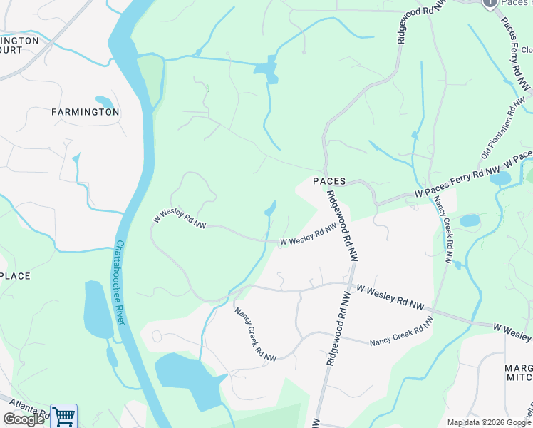map of restaurants, bars, coffee shops, grocery stores, and more near 2518 West Wesley Road Northwest in Atlanta