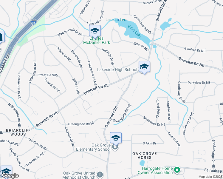map of restaurants, bars, coffee shops, grocery stores, and more near 2434 Lively Trail Northeast in Atlanta