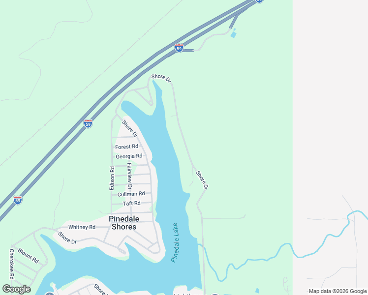 map of restaurants, bars, coffee shops, grocery stores, and more near 4595 Shore Drive in Ashville