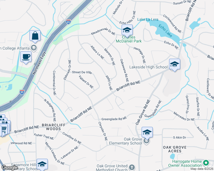 map of restaurants, bars, coffee shops, grocery stores, and more near 2081 Marann Drive Northeast in Atlanta