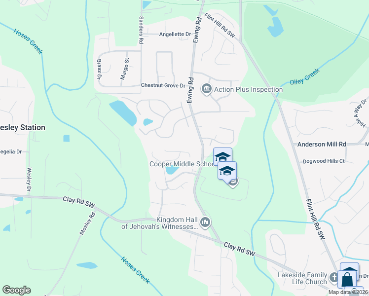 map of restaurants, bars, coffee shops, grocery stores, and more near 2752 Dahlonega Trail in Austell