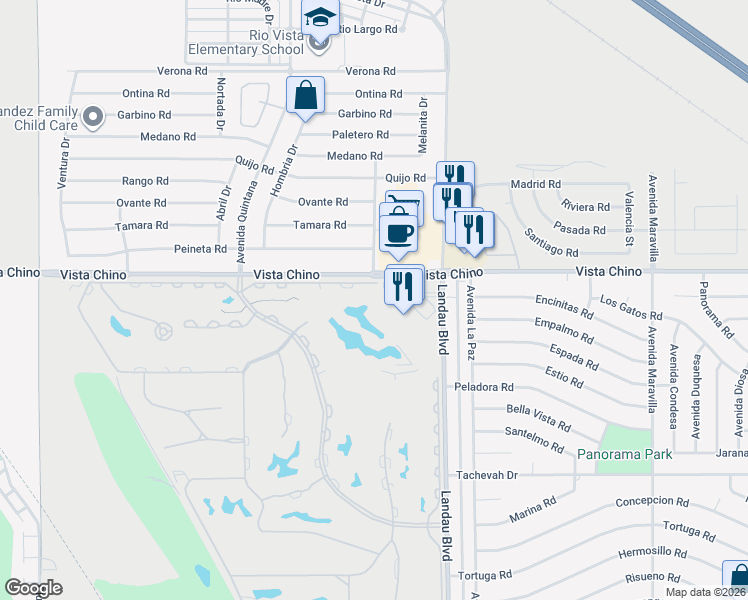 map of restaurants, bars, coffee shops, grocery stores, and more near 67837 North Portales Drive in Cathedral City