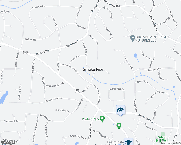 map of restaurants, bars, coffee shops, grocery stores, and more near 5461 Smoke Rise Drive in Stone Mountain