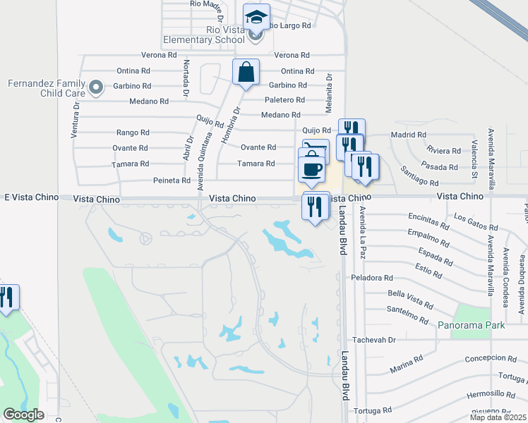 map of restaurants, bars, coffee shops, grocery stores, and more near 67701 North Portales Drive in Cathedral City