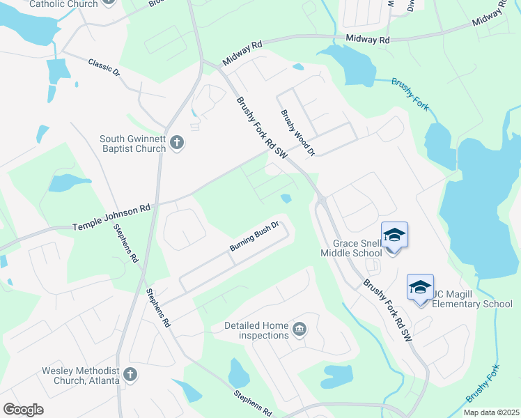 map of restaurants, bars, coffee shops, grocery stores, and more near 3425 Linstead Court in Loganville