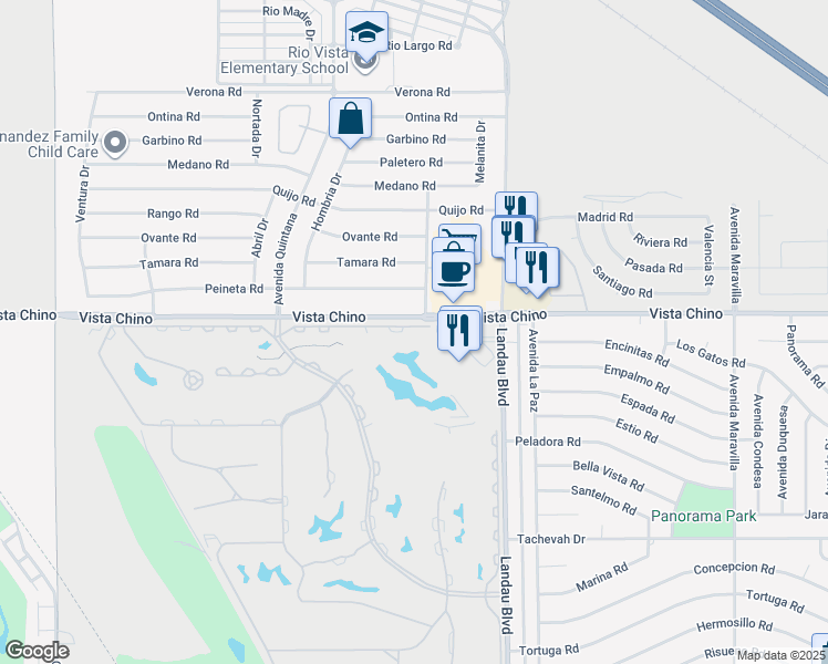 map of restaurants, bars, coffee shops, grocery stores, and more near 67799 North Portales Drive in Cathedral City