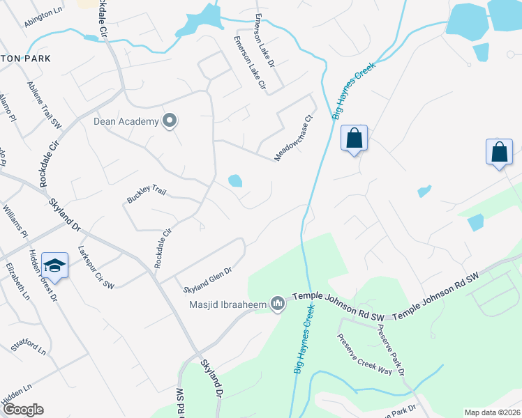 map of restaurants, bars, coffee shops, grocery stores, and more near 3225 Pond Ridge Trail in Snellville