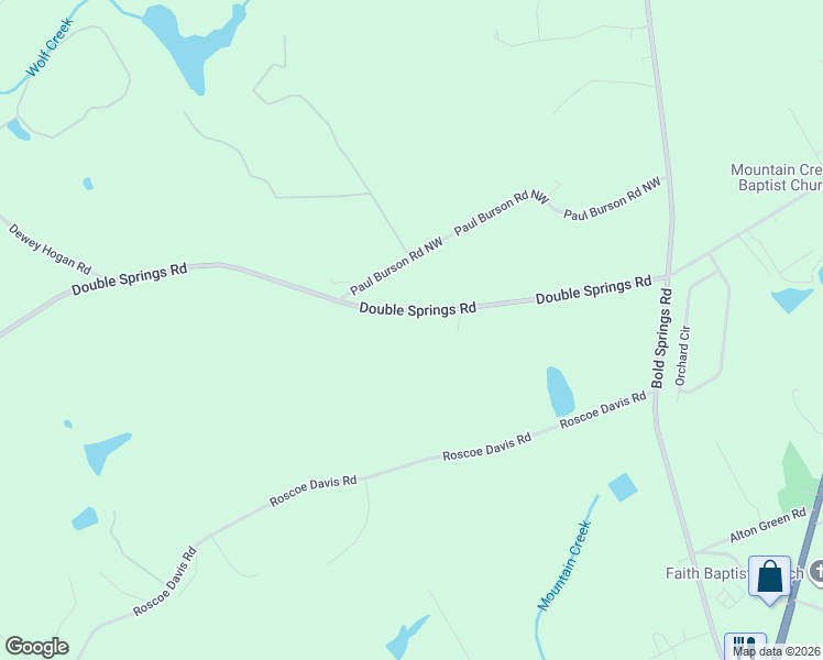 map of restaurants, bars, coffee shops, grocery stores, and more near 292 Double Springs Road in Monroe