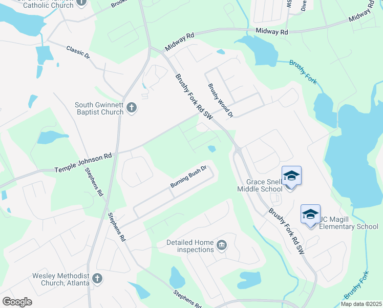 map of restaurants, bars, coffee shops, grocery stores, and more near 3415 Linstead Court in Loganville