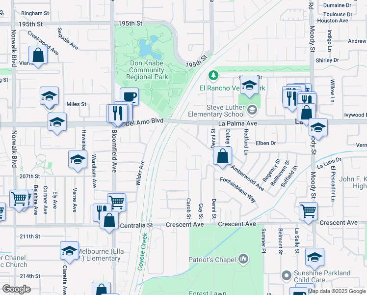 map of restaurants, bars, coffee shops, grocery stores, and more near 8095 Acacia Circle in Cypress