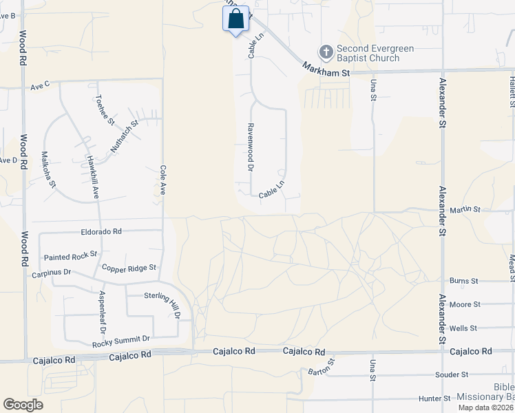 map of restaurants, bars, coffee shops, grocery stores, and more near 18840 Cable Lane in Perris