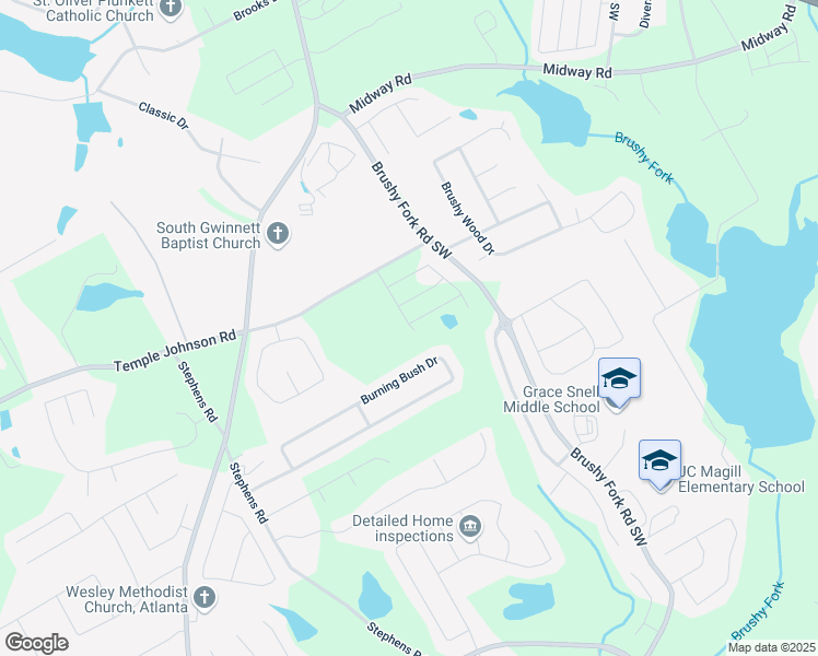 map of restaurants, bars, coffee shops, grocery stores, and more near 3529 Brushy Fork Road Southwest in Loganville