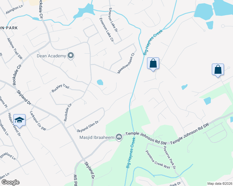 map of restaurants, bars, coffee shops, grocery stores, and more near 3225 Pond Ridge Trail in Snellville
