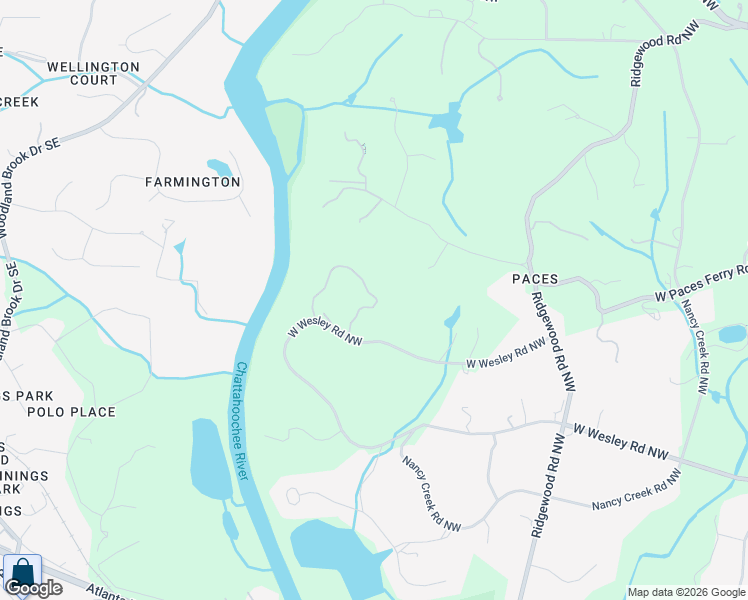 map of restaurants, bars, coffee shops, grocery stores, and more near 21 West Wesley Ridge in Atlanta