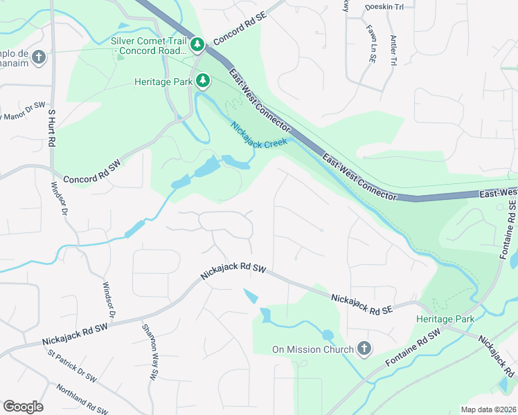 map of restaurants, bars, coffee shops, grocery stores, and more near 146 Belleen Court Southwest in Mableton