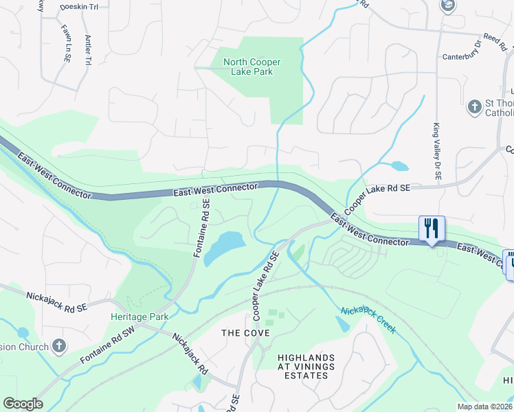 map of restaurants, bars, coffee shops, grocery stores, and more near 1840 Tululah Trail in Smyrna