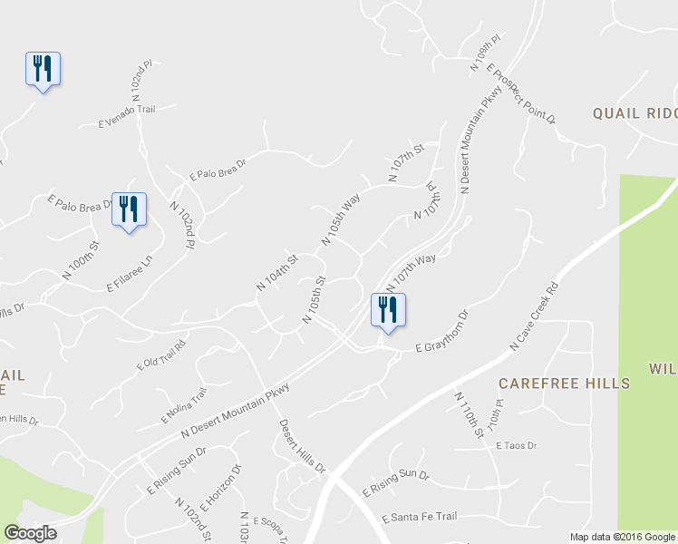 map of restaurants, bars, coffee shops, grocery stores, and more near 10546 East Groundcherry Lane in Scottsdale