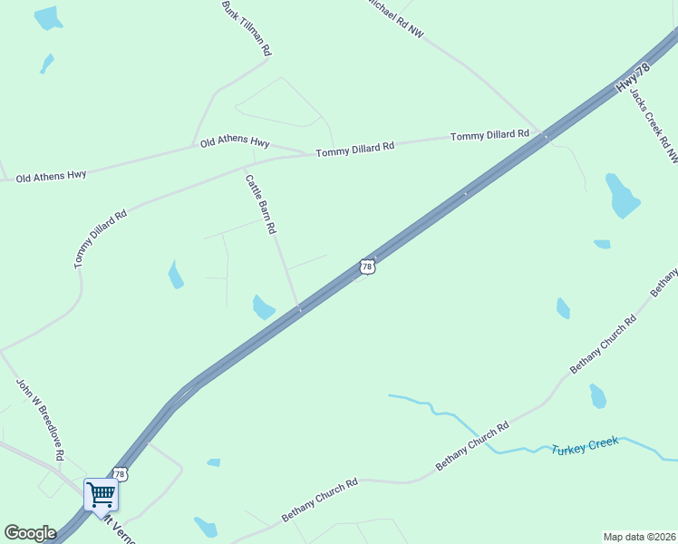 map of restaurants, bars, coffee shops, grocery stores, and more near 689 U.S. 78 in Monroe