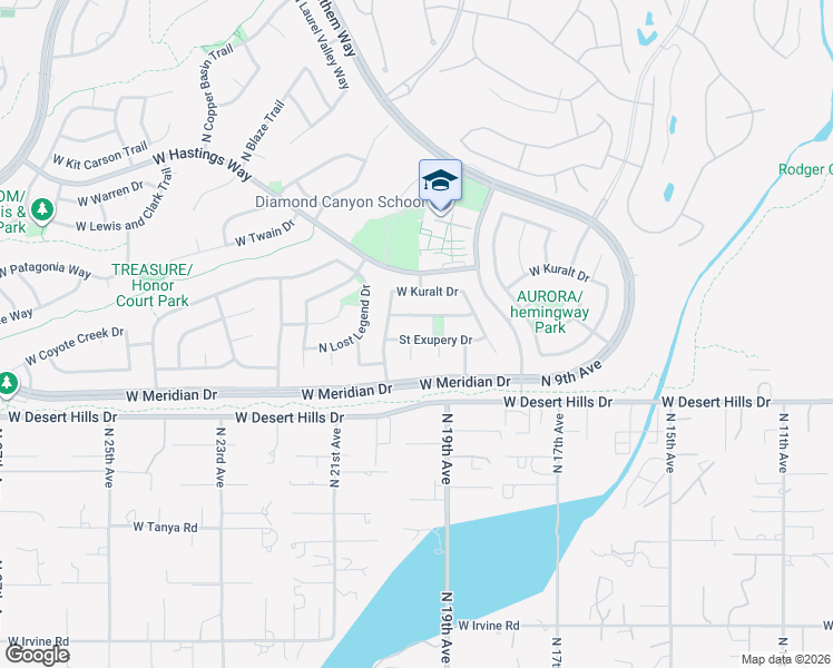 map of restaurants, bars, coffee shops, grocery stores, and more near 1916 Saint Exupery Drive in New River