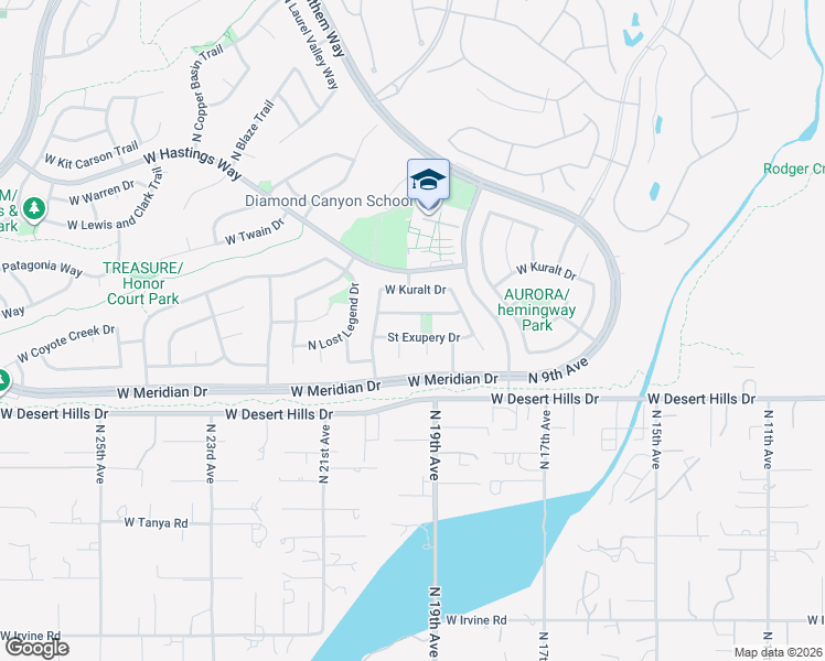 map of restaurants, bars, coffee shops, grocery stores, and more near 1916 Saint Exupery Drive in New River