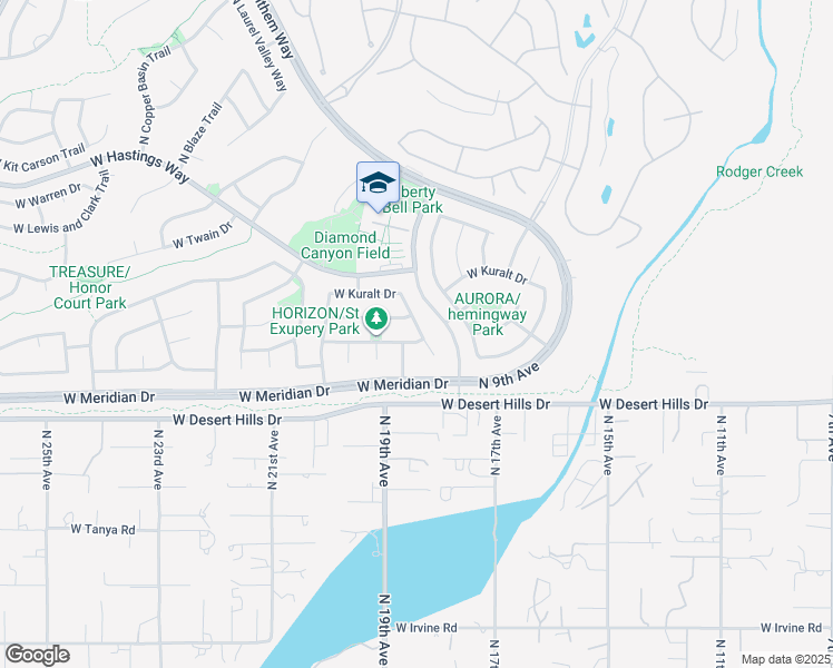 map of restaurants, bars, coffee shops, grocery stores, and more near 39532 North Hillerman Way in New River