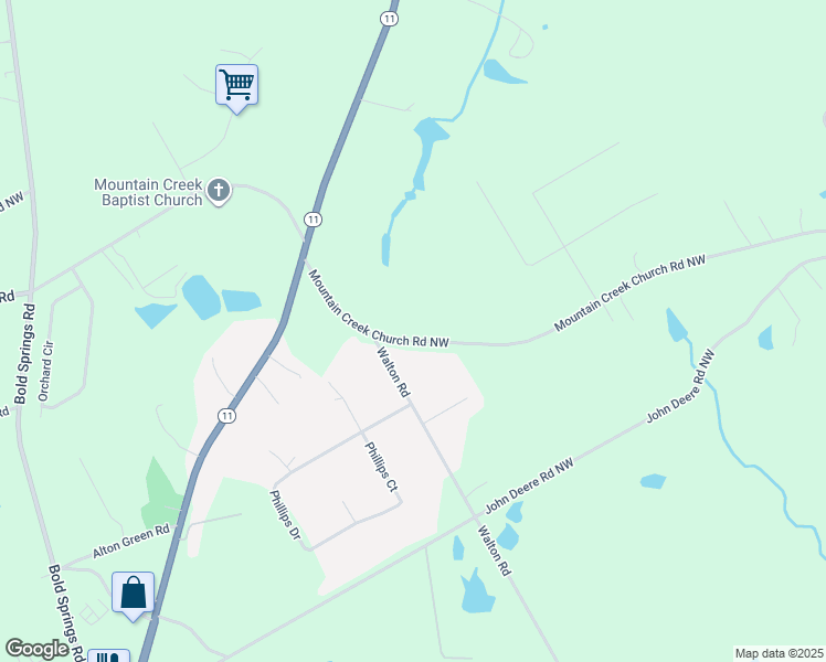 map of restaurants, bars, coffee shops, grocery stores, and more near 800 Mountain Creek Church Road Northwest in Monroe